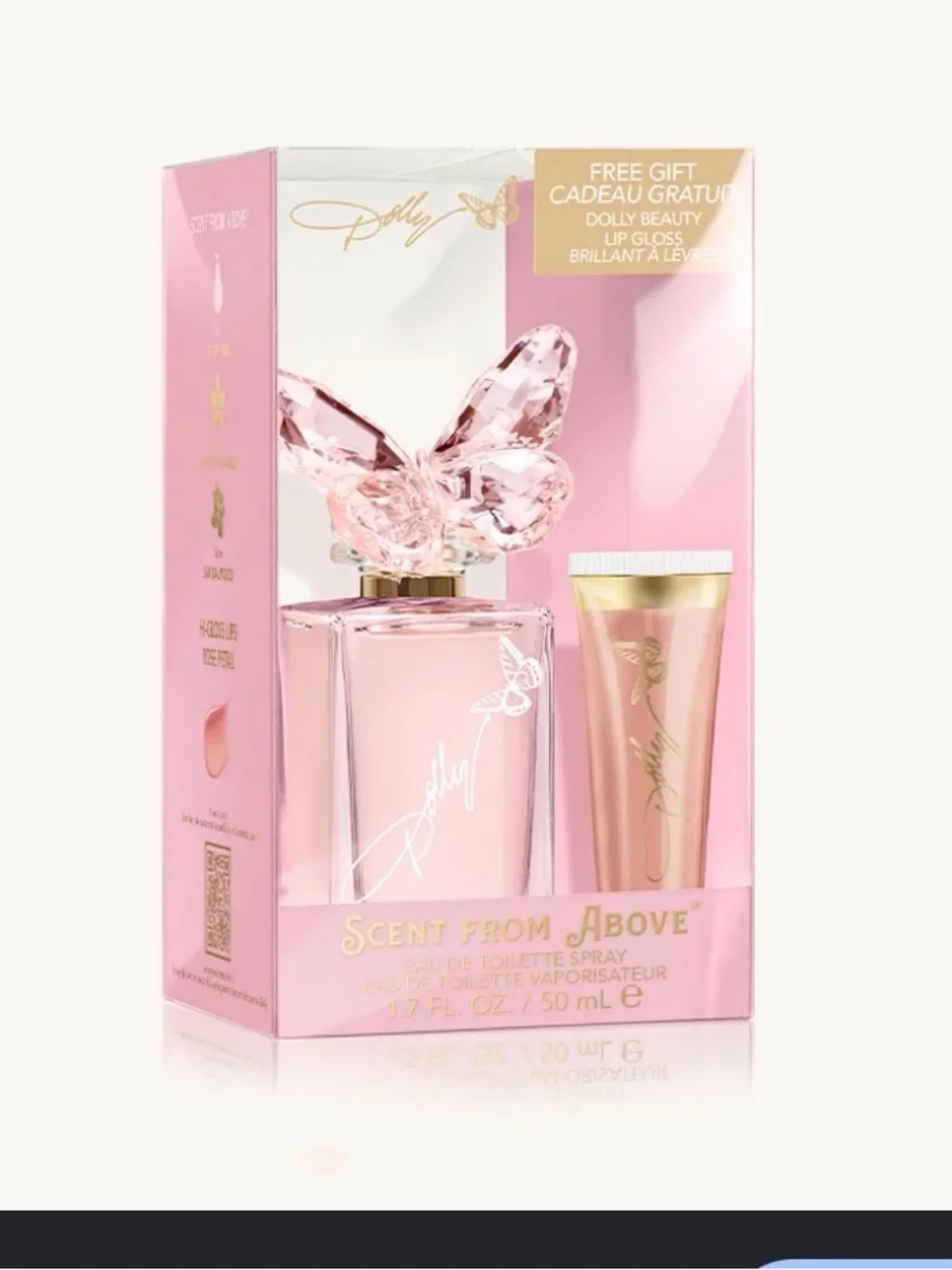 Dolly Scent from above Butterfly Fragrance Lip Gloss & Fragrance Set NIB